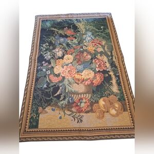 Vintage Floral Bouquet Tapestry Large Wall Art Hanging 55” X 38”
